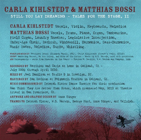 Carla Kihlstedt & Matthias Bossi - Still You Lay Dreaming / Tales For The Stage, II (2011) / avantgarde, experimental, chamber pop (Not On Label) Carla Kihlstedt & Matthias Bossi - Still You Lay Dreaming / Tales For The Stage, II (2011) / avantgarde, experimental, chamber pop (Not On Label)