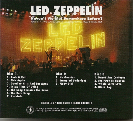 Led Zeppelin - Haven`t We Met Somewhere Before [Bootleg, 17.03.1975] (2011) / Hard Rock